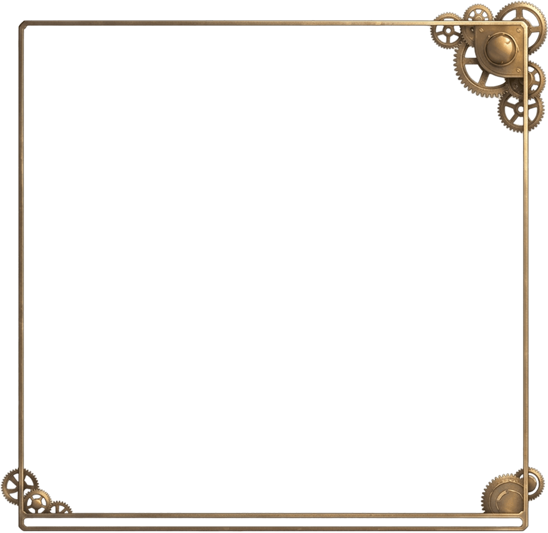Golden Frame With Gears