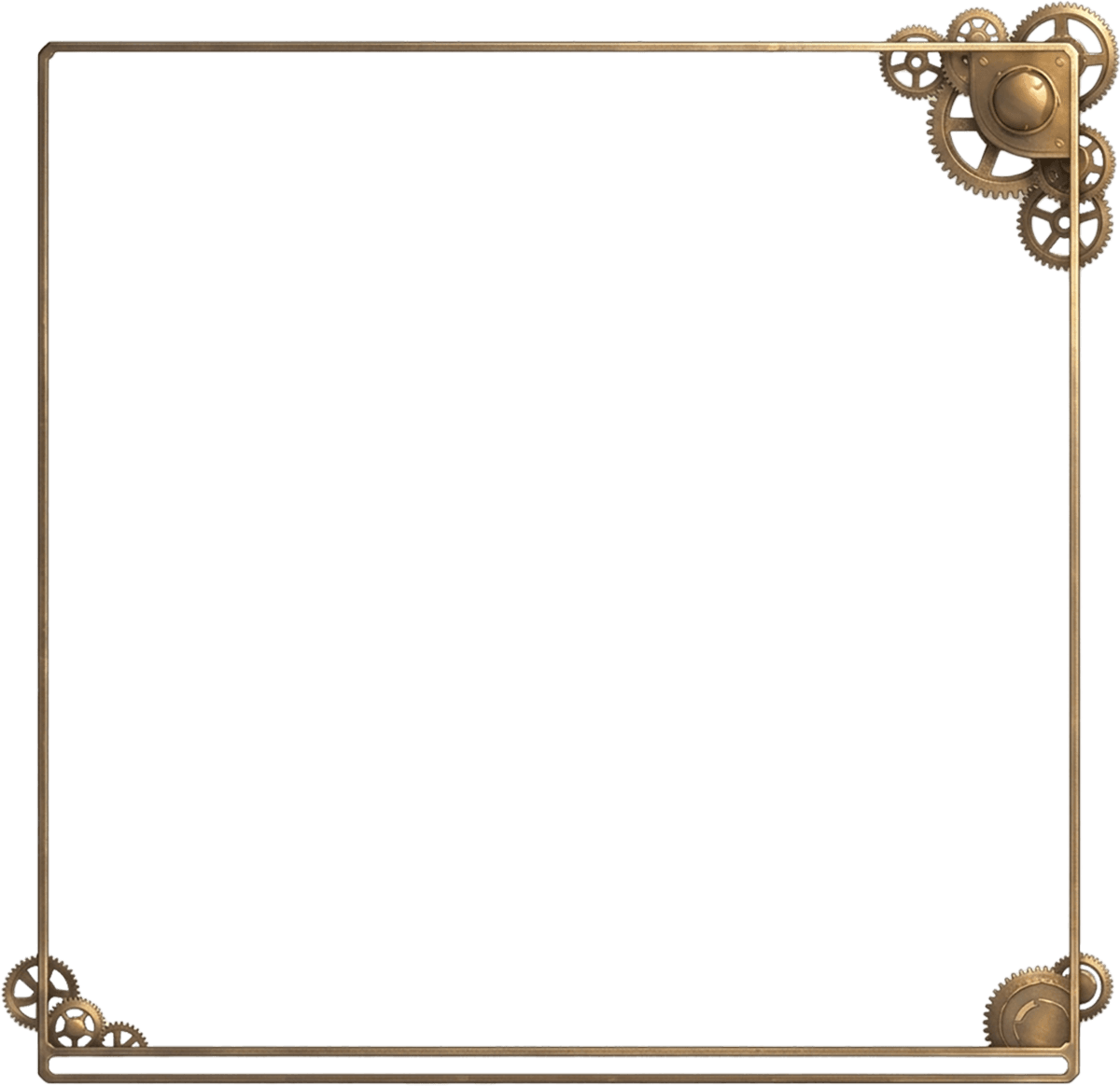 Golden Frame With Gears
